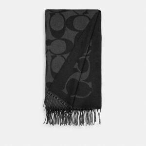 NWT Coach Signature wool muffler Scarf Black CU807